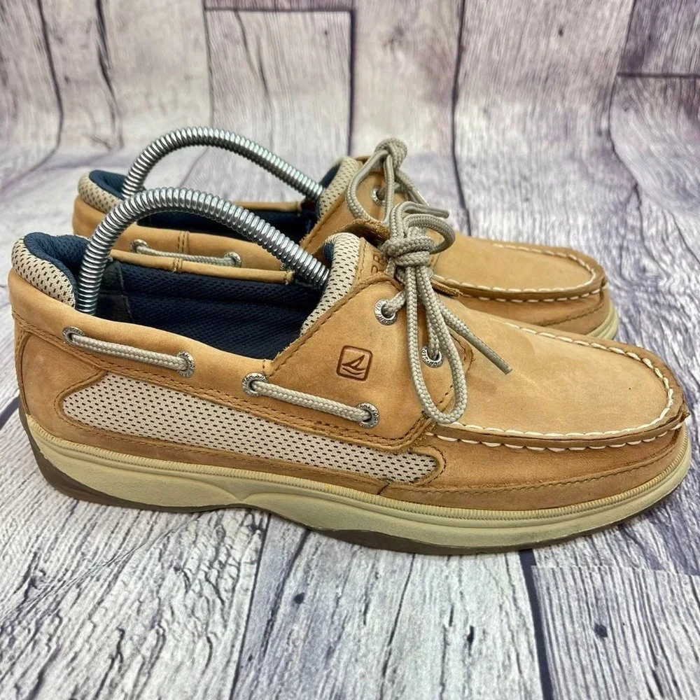Sperry Lanyard Boat Shoes Youth Kids Size 5.5 Leather Quick Dry Shoes